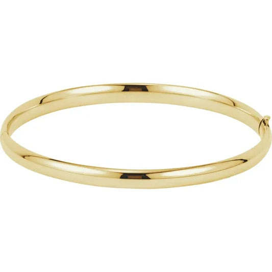 14K Yellow Gold 4.7 mm Hinged Bangle 7" Bracelet