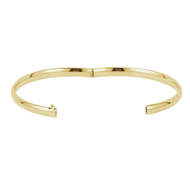 Open 4.7 mm Hinged Bangle 7" Bracelet in yellow gold