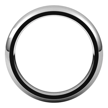 Full Zoom for 4MM Comfort fit half round wedding band made in white gold or platinum