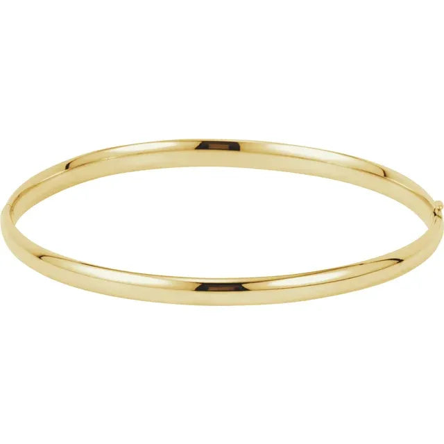 14K Yellow Gold 4 mm Hinged Bangle Bracelet