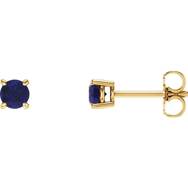 Blue Sapphire Stud Earrings – 4 MM