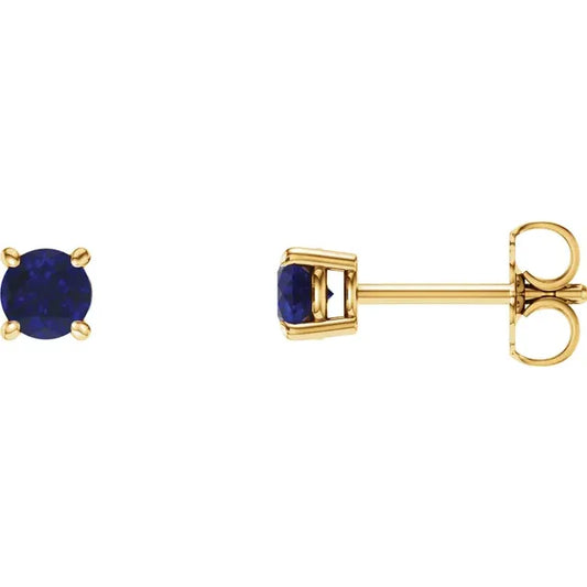 Blue Sapphire Stud Earrings – 4 MM