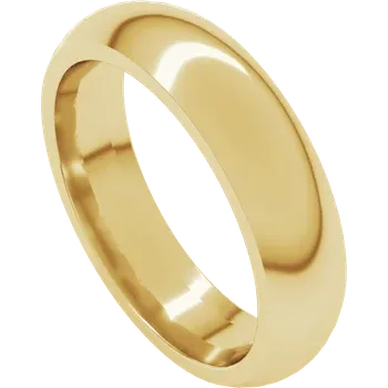 Side Way Picture for 5MM Comfort Fit Classic Domed Band in Yellow Gold