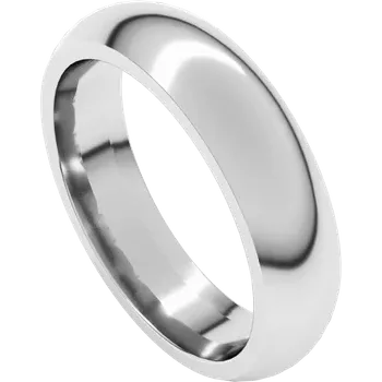 Sideway Picture for 5MM Comfort Fit Classic Domed Band in white gold or platinum