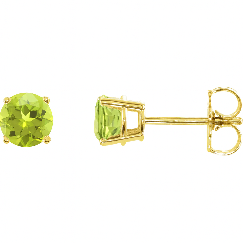 5 MM Natural Peridot stud earrings