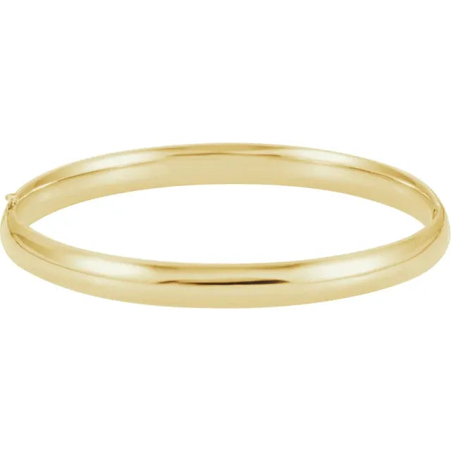 Yellow Gold 6.5 mm Hinged Bangle Bracelet