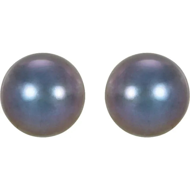 6 - 7 MM Classic Black Freshwater Pearl Studs