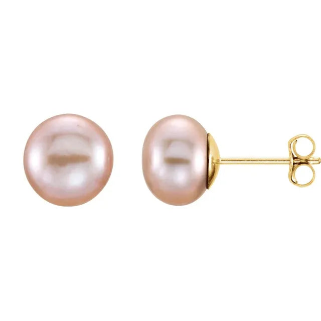 7 MM Pink Cultured Peal earrings
