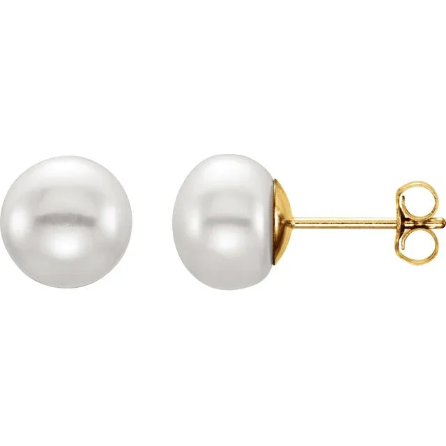 7 MM white Cultured Peal earrings