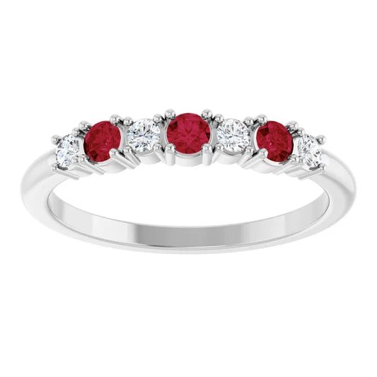 Petite Ruby & Diamond Stackable Ring