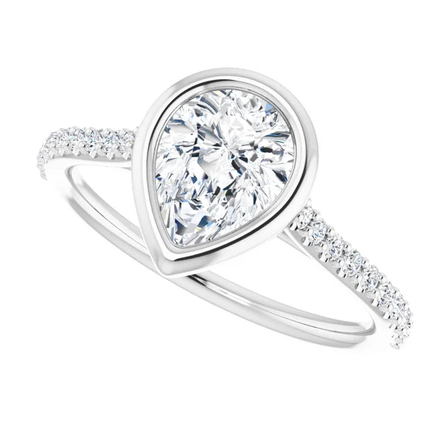 Jordan’s Accented Bezel Pear Solitaire