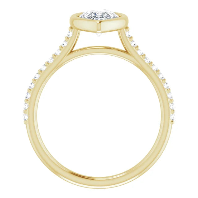 Jordan’s Accented Bezel Pear Solitaire