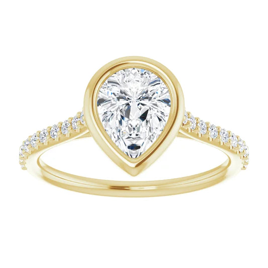 Jordan’s Accented Bezel Pear Solitaire