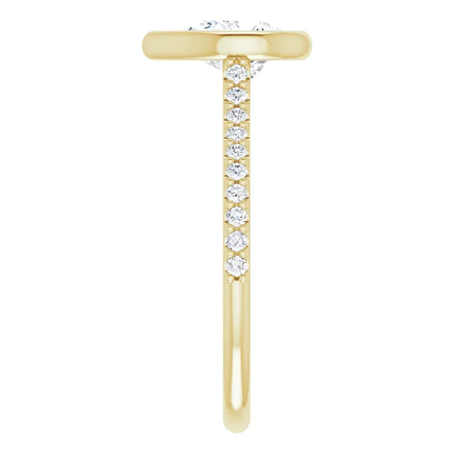Jordan’s Accented Bezel Pear Solitaire