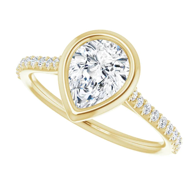 Jordan’s Accented Bezel Pear Solitaire
