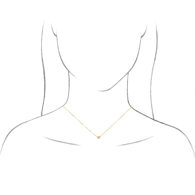 Model wearing Birthstone solitaire pendant