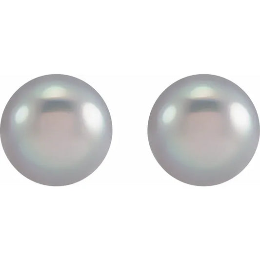 Cultured Gray Freshwater Pearl Stud Earrings