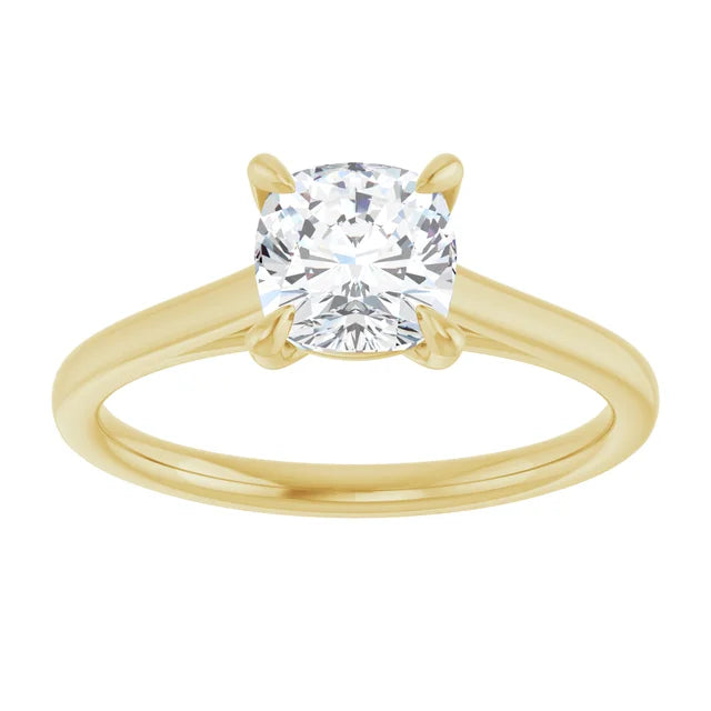 1 CT Cushion Cut Solitaire Engagement Ring