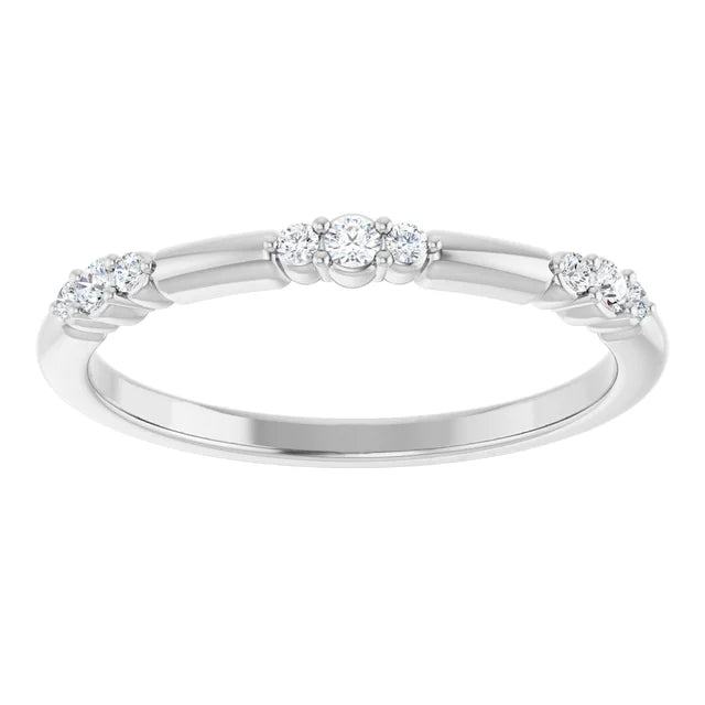White Gold Diamond Stackable Ring 1/8 CTW
