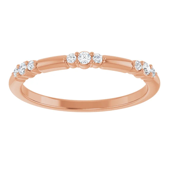Rose Gold Diamond Stackable Ring 1/8 CTW