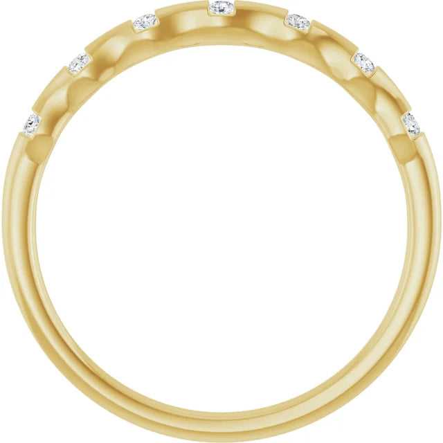 Standing Picture for Diamond Stackable Ring 7-Diamonds
