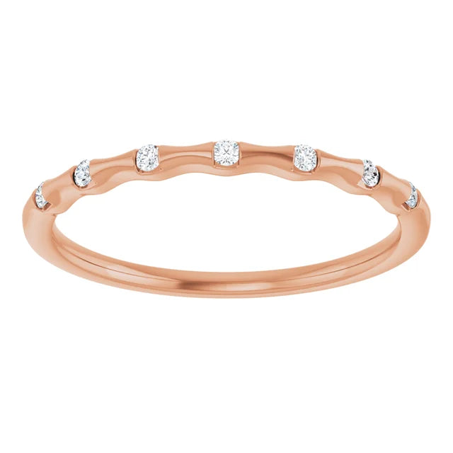 Rose Gold Diamond Stackable Ring 7-Diamonds