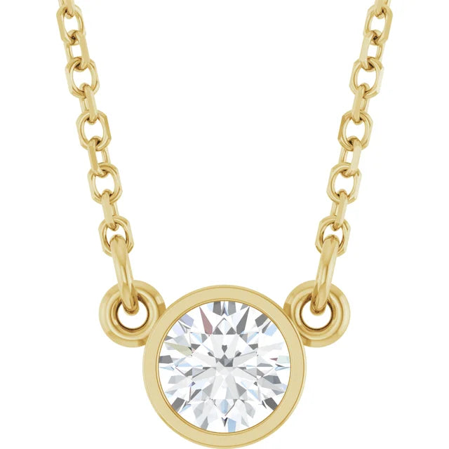 Yellow Gold Diamond Birthstone Solitaire Necklace