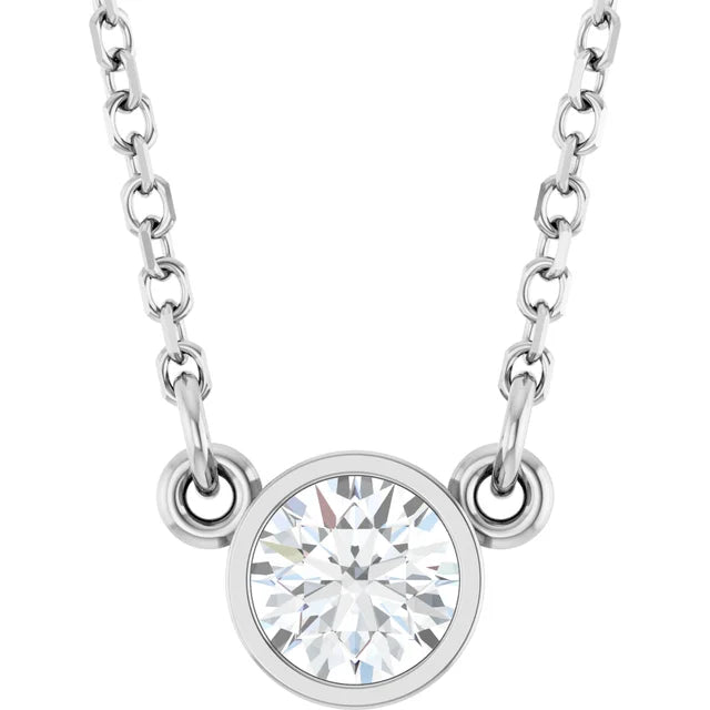 White gold Diamond Birthstone Solitaire Necklace