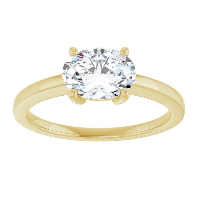 1 CT East west Oval Shape Diamond Engagement Ring