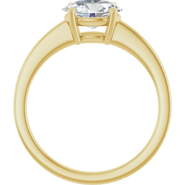1 CT East west Oval Shape Diamond Engagement Ring set in Yellow gold showing under gallery