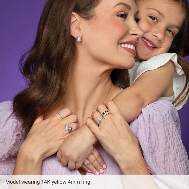 Picture for a model wearing Gold petite Dome Ring