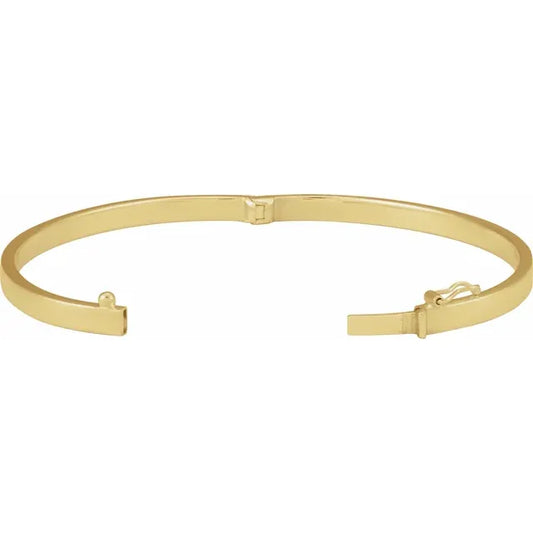 Open 14K Yellow Gold Hinged Bangle Bracelet