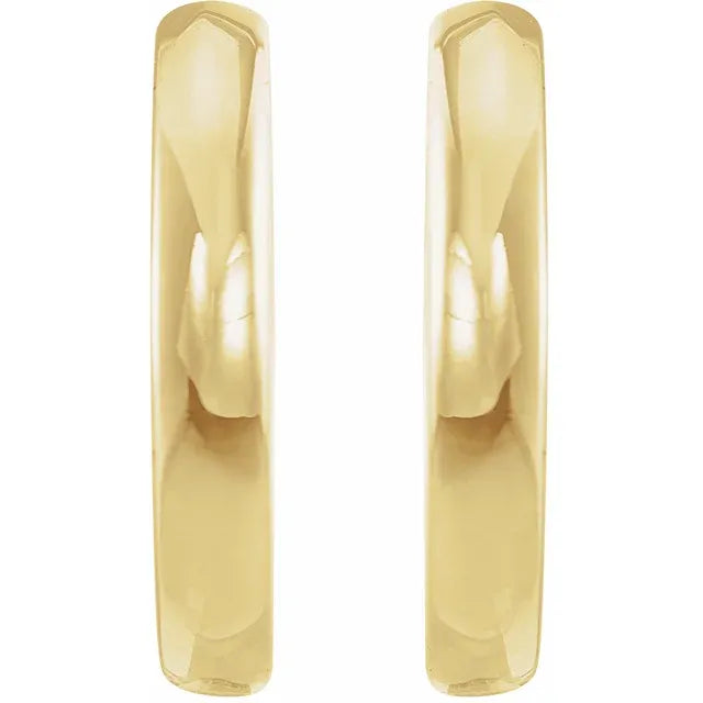 15MM Hinged Hoop Earrings in yellow gold