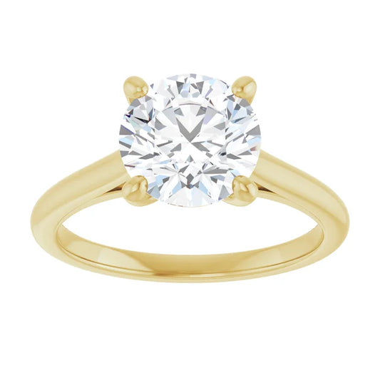 2 CT infinity Round Diamond solitaire engagement Ring in Yellow Gold