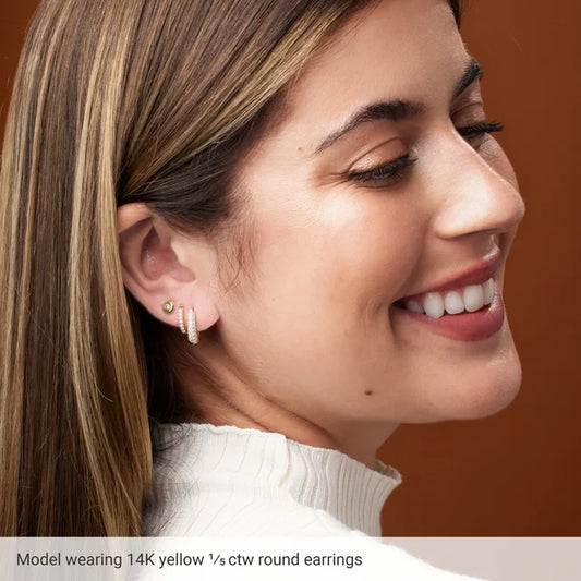 Domed Bezel Diamond Stud Earrings