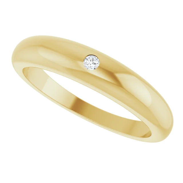 Sideway Picture for Natural Diamond Petite Dome Ring