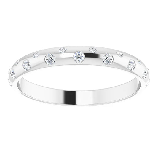 Gipsy-Set Natural Diamond Stackable Ring (1/6 CTW)