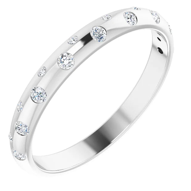 Gipsy-Set Natural Diamond Stackable Ring (1/6 CTW)