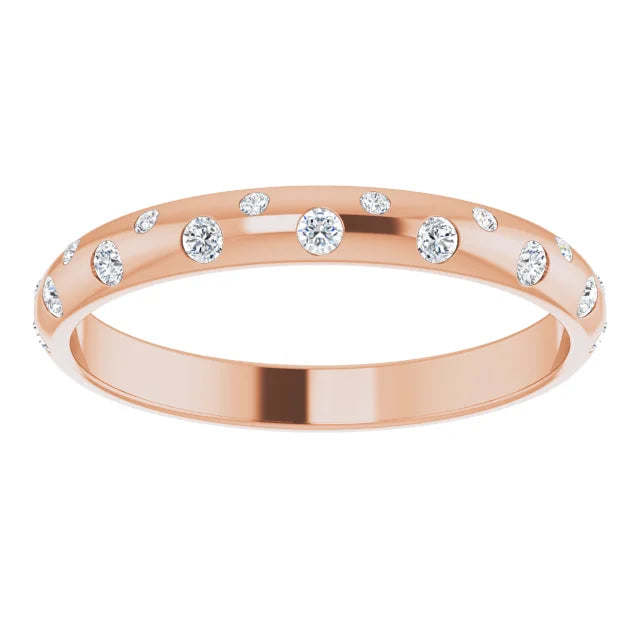 Gipsy-Set Natural Diamond Stackable Ring (1/6 CTW)