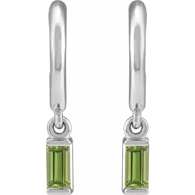 Natural Peridot Hoop Earrings