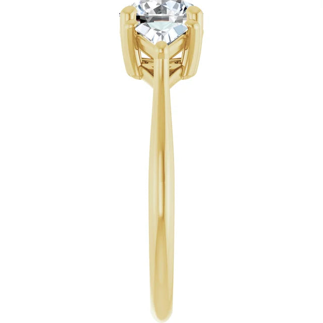 Side View for Jordan’s Trillion Trio Round Diamond Engagement Ring