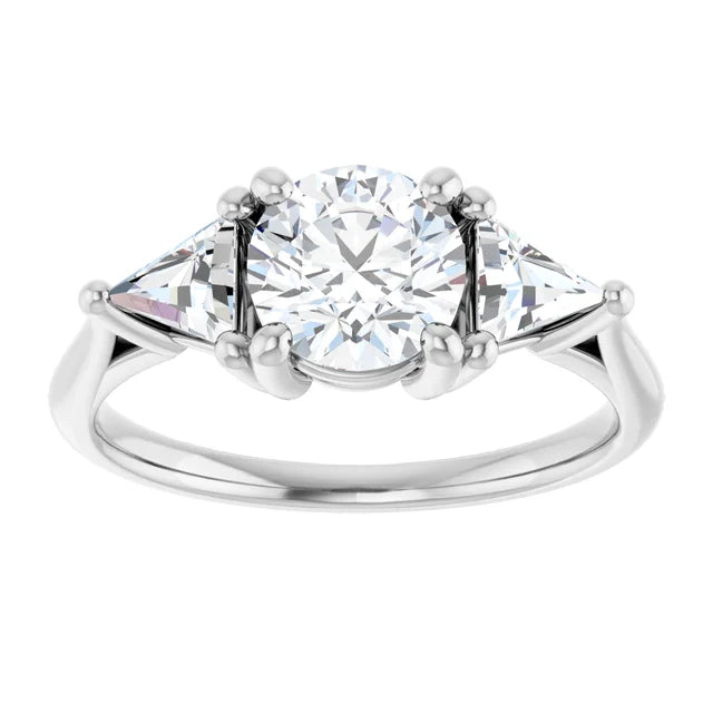 top view for Jordan’s Trillion Trio Round Diamond Engagement Ring Set in White Gold or Platinum