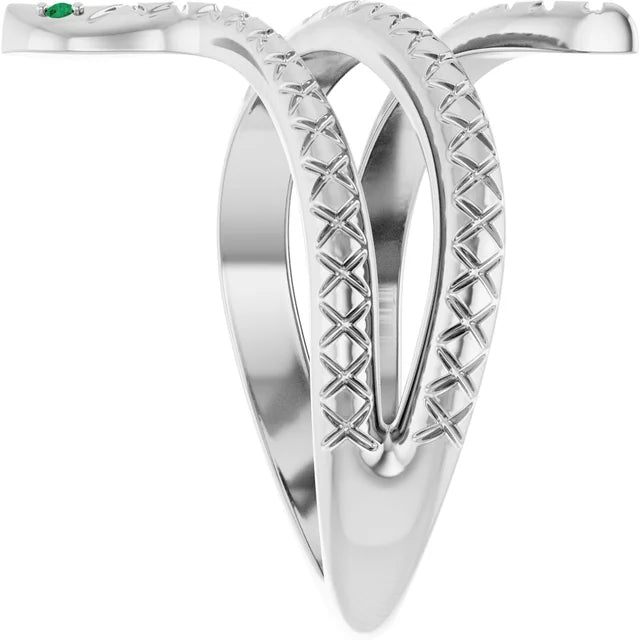 Snake Ring with Garnet Stones for Snake Eye