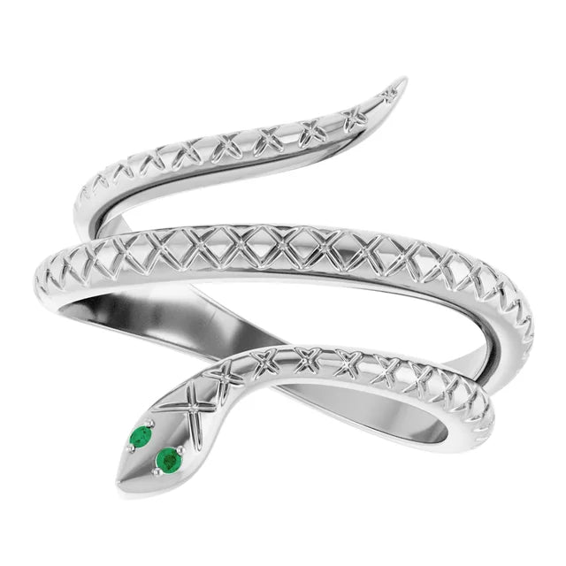 Snake Ring with Garnet Stones for Snake Eye side picture