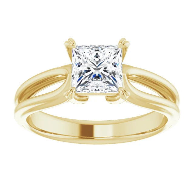 1 CT Princess Cut Claw Prong Solitaire Engagement Ring For Women
