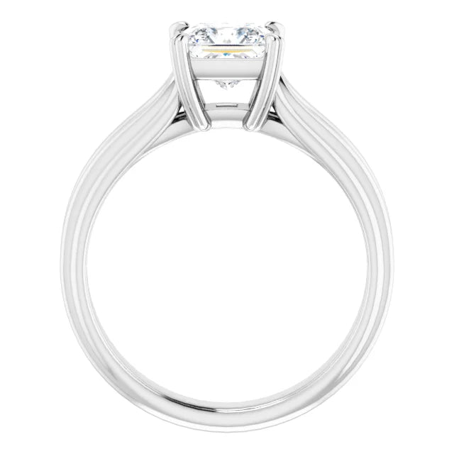 1 CT Princess Cut Claw Prong Solitaire Engagement Ring For Women Set in white gold or platinum showing under gallery