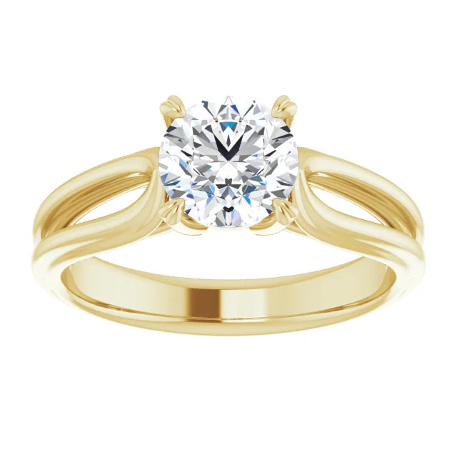 1 CT Split Shank Round Solitaire Diamond Engagement Ring