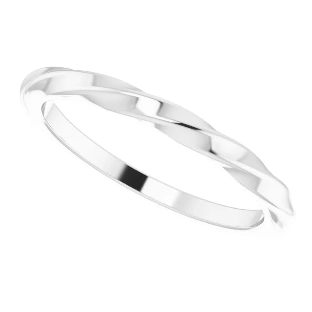 Side picture for white gold Twisted Stackable Ring