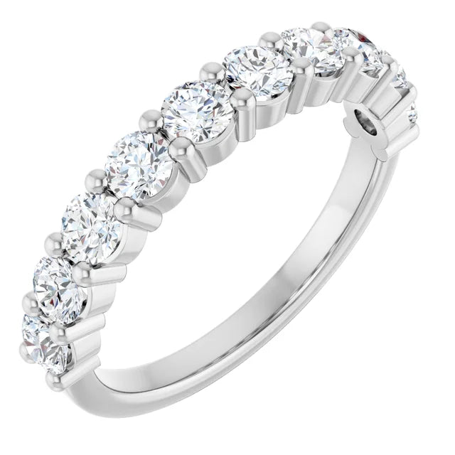 Platinum 1 CTW Natural Diamond Anniversary Band
