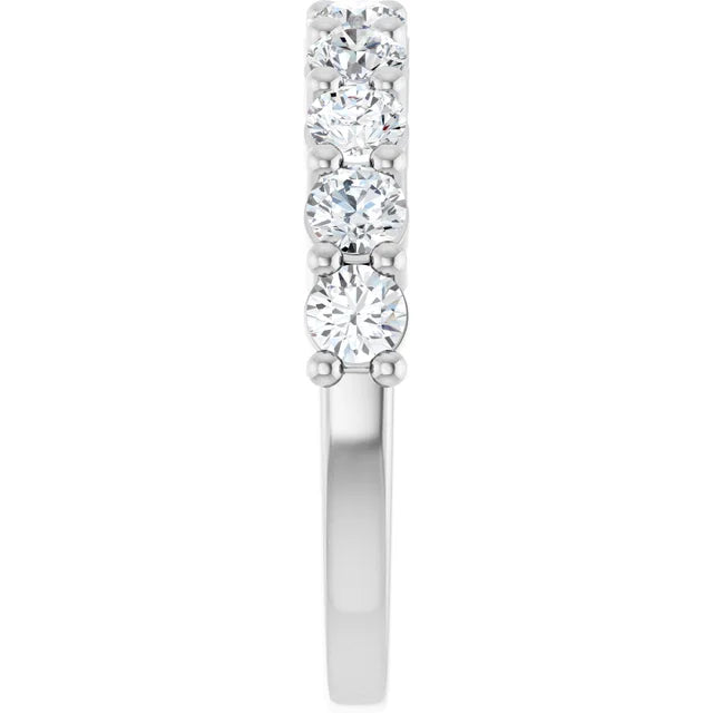 14K White Gold 1 CTW Natural Diamond Anniversary Band Side Picture